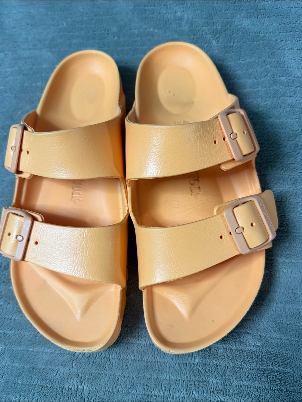 Peach Birkenstock Two-Strap Adjustable Sandals